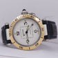 Cartier Pasha 2378 Stainless Two-Tone 18K SILVER GUILLOCHE Leather 38mm W3103555