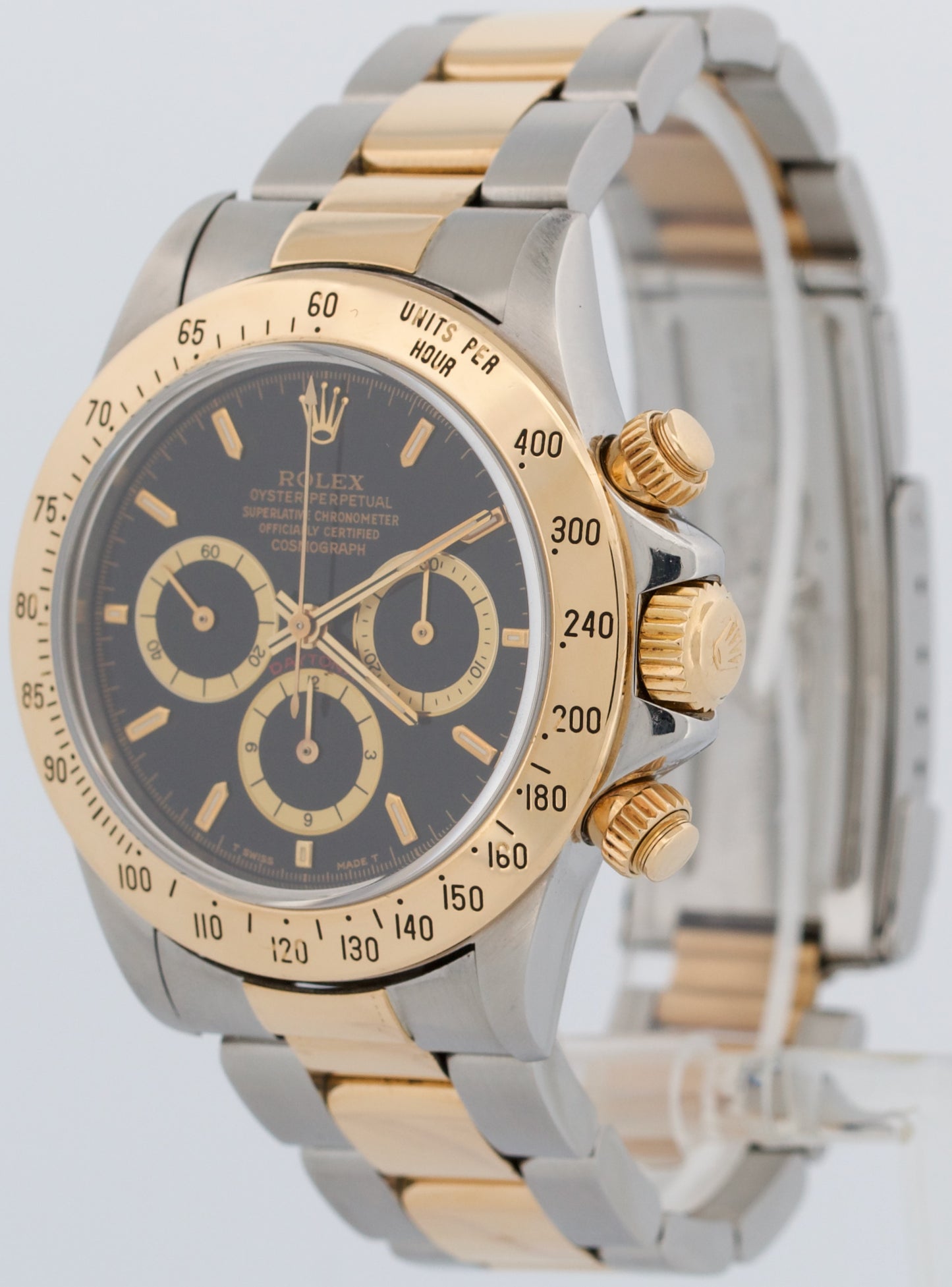 1993 Rolex Daytona Cosmograph BLACK 18K Gold ZENITH Stainless Steel Watch 16523