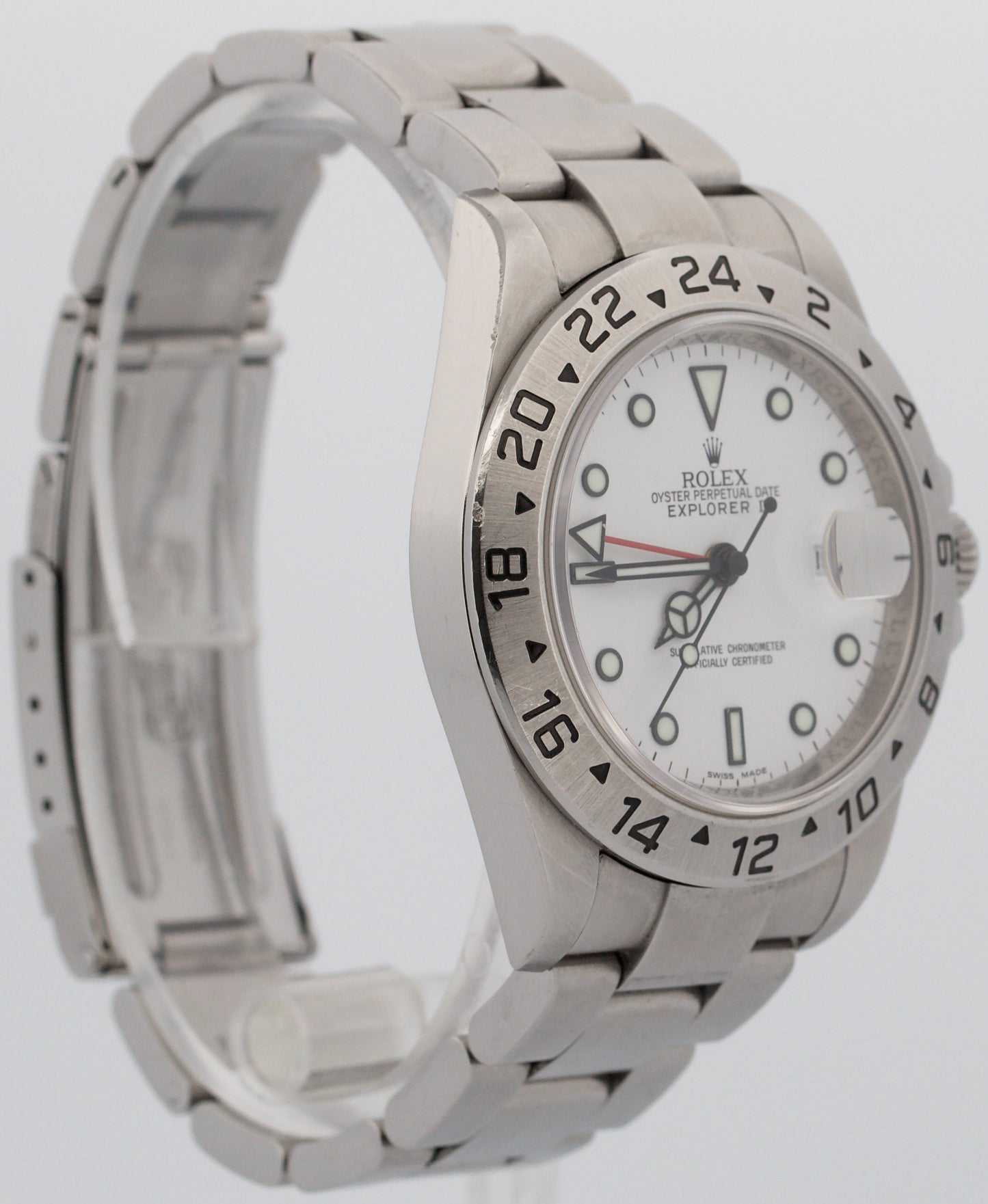 UNPOLISHED Rolex Explorer II 40mm WHITE 3168 Steel No-Holes REHAUT 16570 Watch