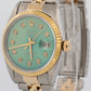 Rolex DateJust 36mm AQUA DIAMOND Blue Green 18K Gold JUBILEE Steel Watch 16013