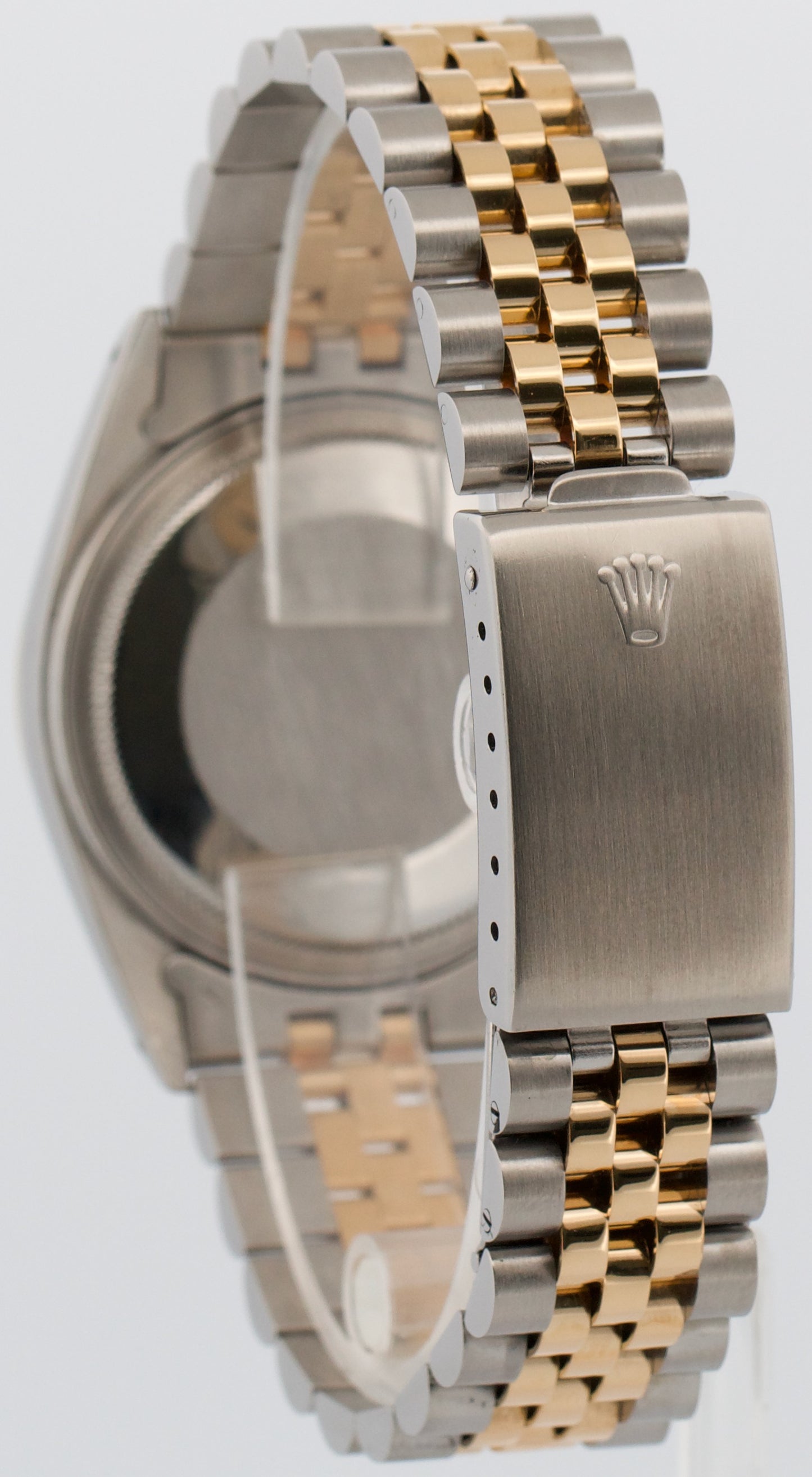 Rolex DateJust 36mm AQUA DIAMOND Blue Green 18K Gold JUBILEE Steel Watch 16013