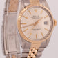 Rolex DateJust 36mm SILVER 18K Gold Two-Tone Stainless Steel JUBILEE 16013 BOX