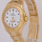 Rolex Yacht-Master 40mm WHITE 18K Yellow Gold NO-HOLES Oyster Watch 16628 BOX