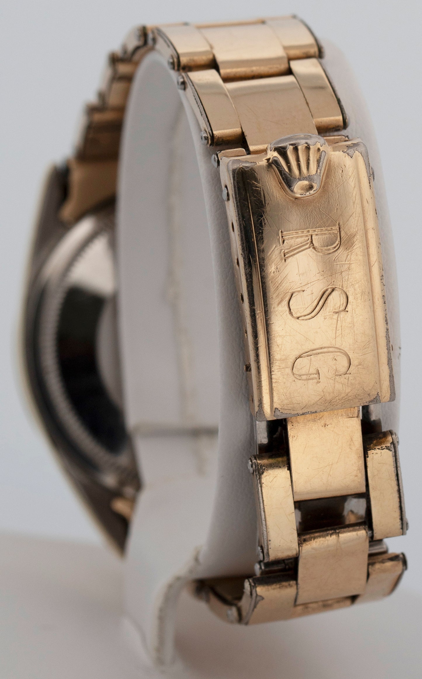 Rolex Oyster Perpetual Date CHAMPAGNE Gold Capped Steel 34mm 1550 Watch