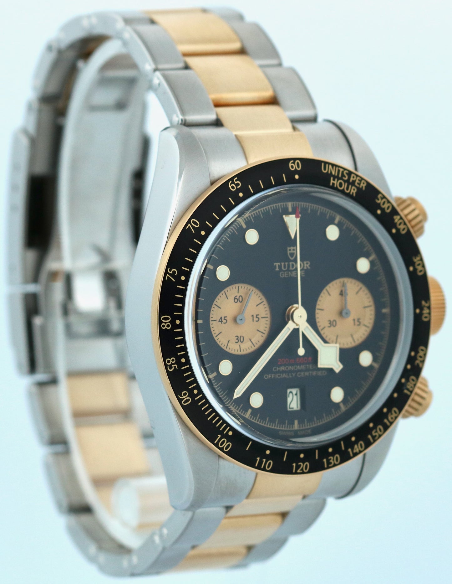 2022 PAPERS Tudor Black Bay Chrono S&G 41mm 18K Gold Black Steel 79363N BOX