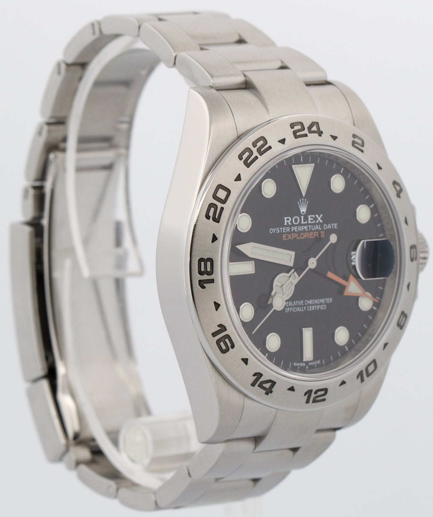 2020 NFC PAPERS Rolex Explorer II 42mm BLACK Orange Stainless Steel 216570 BOX