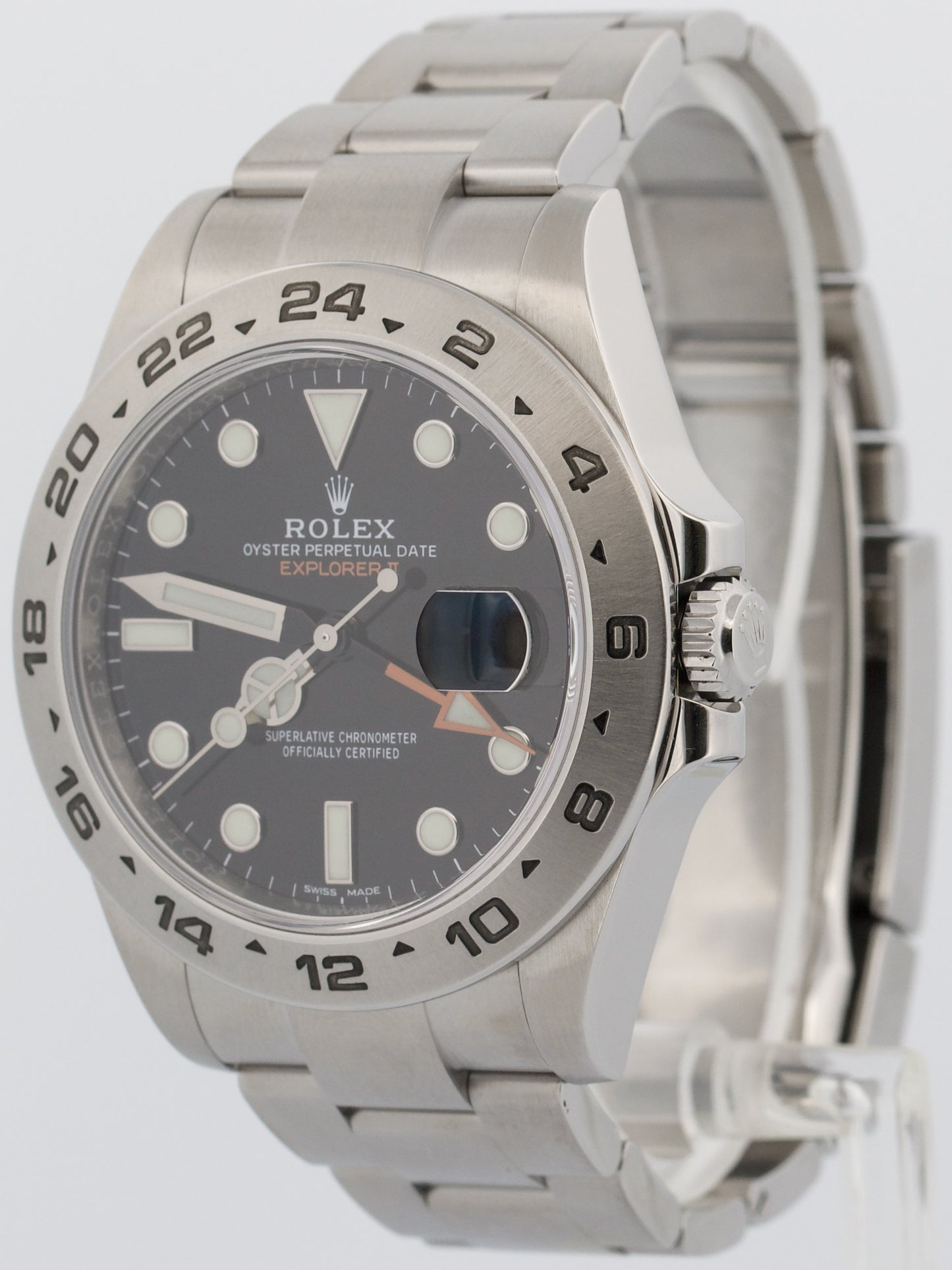 2020 NFC PAPERS Rolex Explorer II 42mm BLACK Orange Stainless Steel 216570 BOX