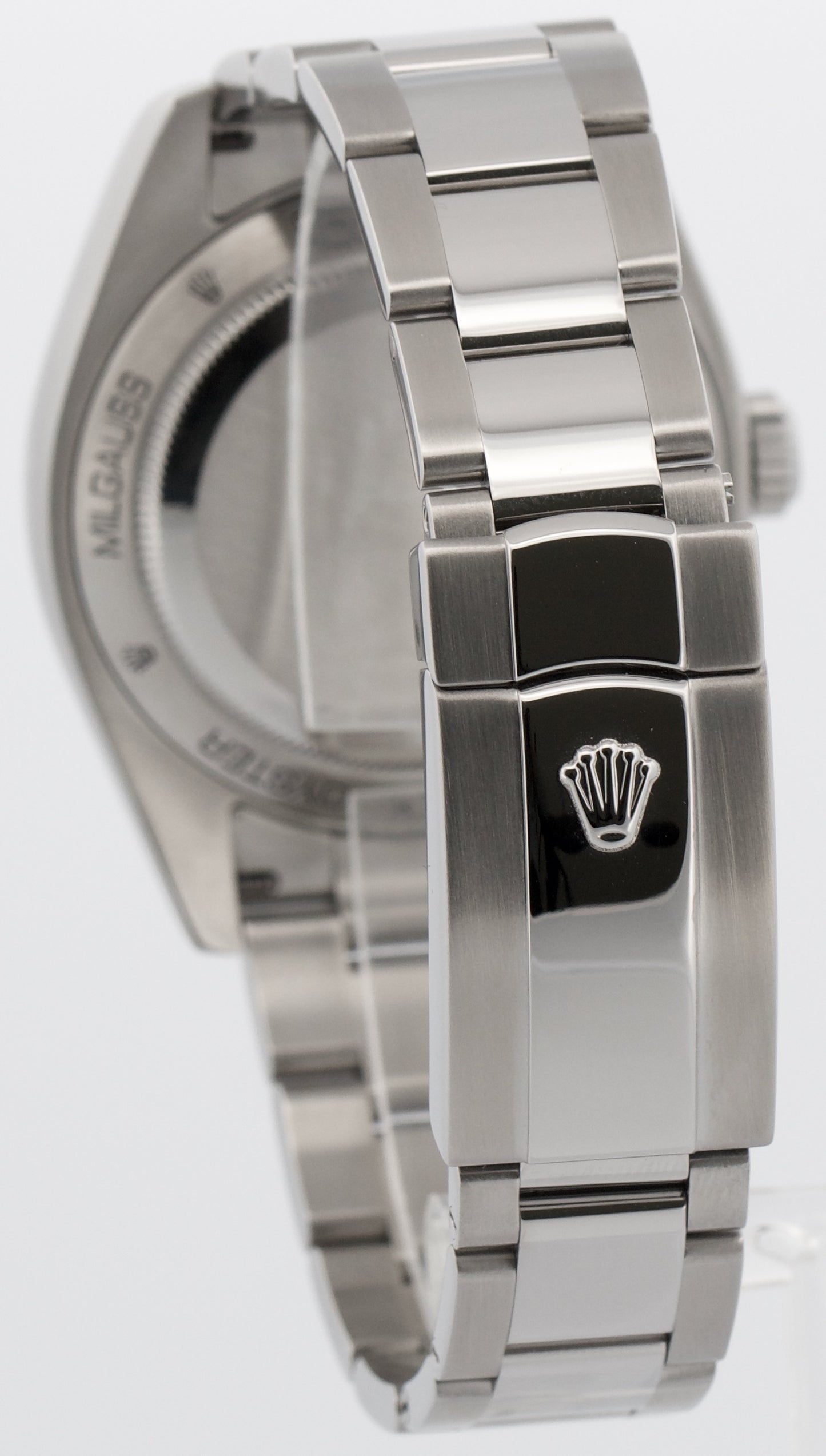 PAPERS Rolex Milgauss WHITE Orange Stainless Steel Oyster 40mm Watch 116400 BOX