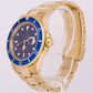 Rolex Submariner Date 18K Yellow Gold BLUE 40mm Automatic Oyster Watch 16618 LB