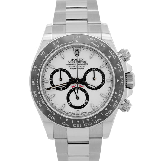 2024 PAPERS Rolex Daytona Cosmograph Steel PANDA White Steel 40mm 126500 LN BOX