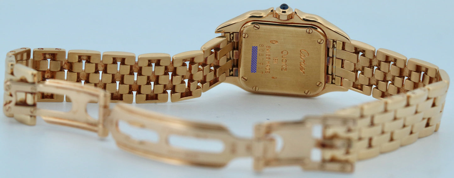 PAPERS Ladies Cartier Panthere 22mm IVORY 18K Yellow Gold Quartz 8057917 BOX