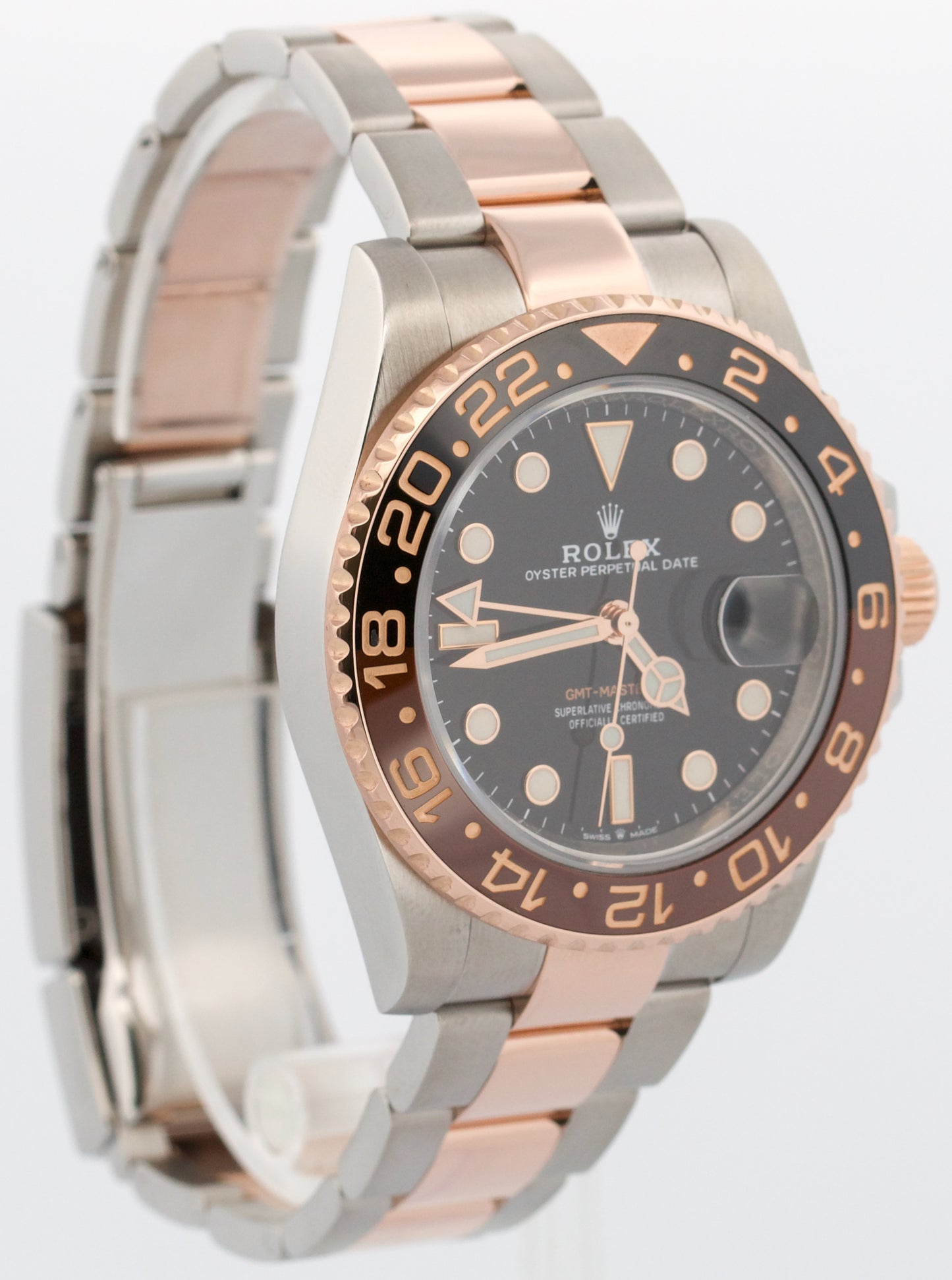 Rolex GMT-Master II ROOT BEER Brown Black 18K Rose Gold 40mm 126711 CHNR Watch