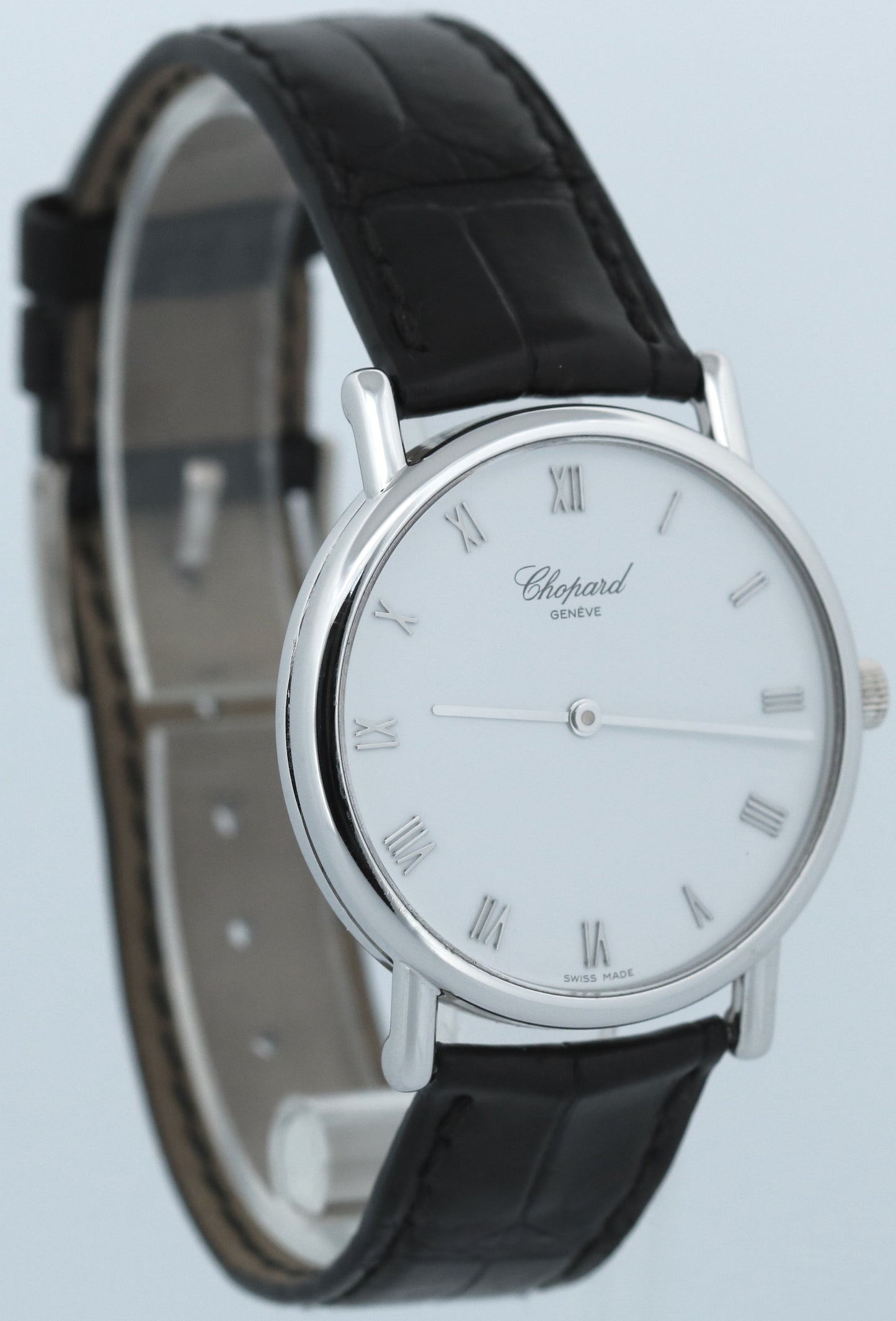 Chopard Classic WHITE ROMAN 18K Gold Leather Manual C100987 33.5mm Watch BOX