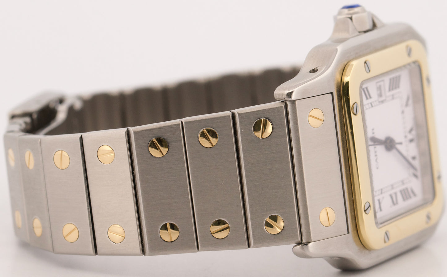 Cartier Santos Two-Tone 18k Gold Stainless Steel WHITE Roman Automatic 29mm 2961