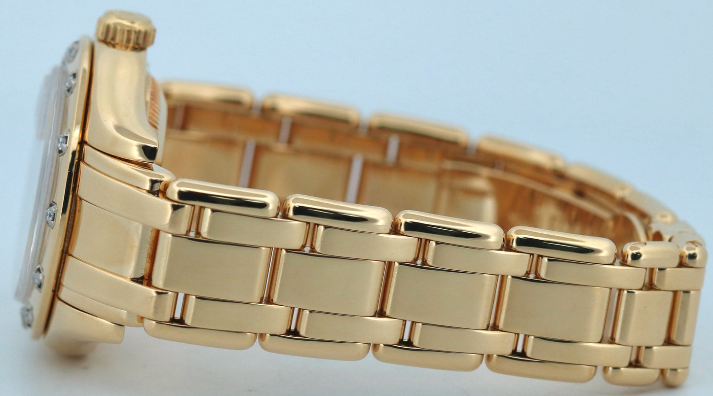 Ladies Rolex DateJust Pearlmaster DIAMOND MOP 18k Yellow Gold 29mm 69318 Watch