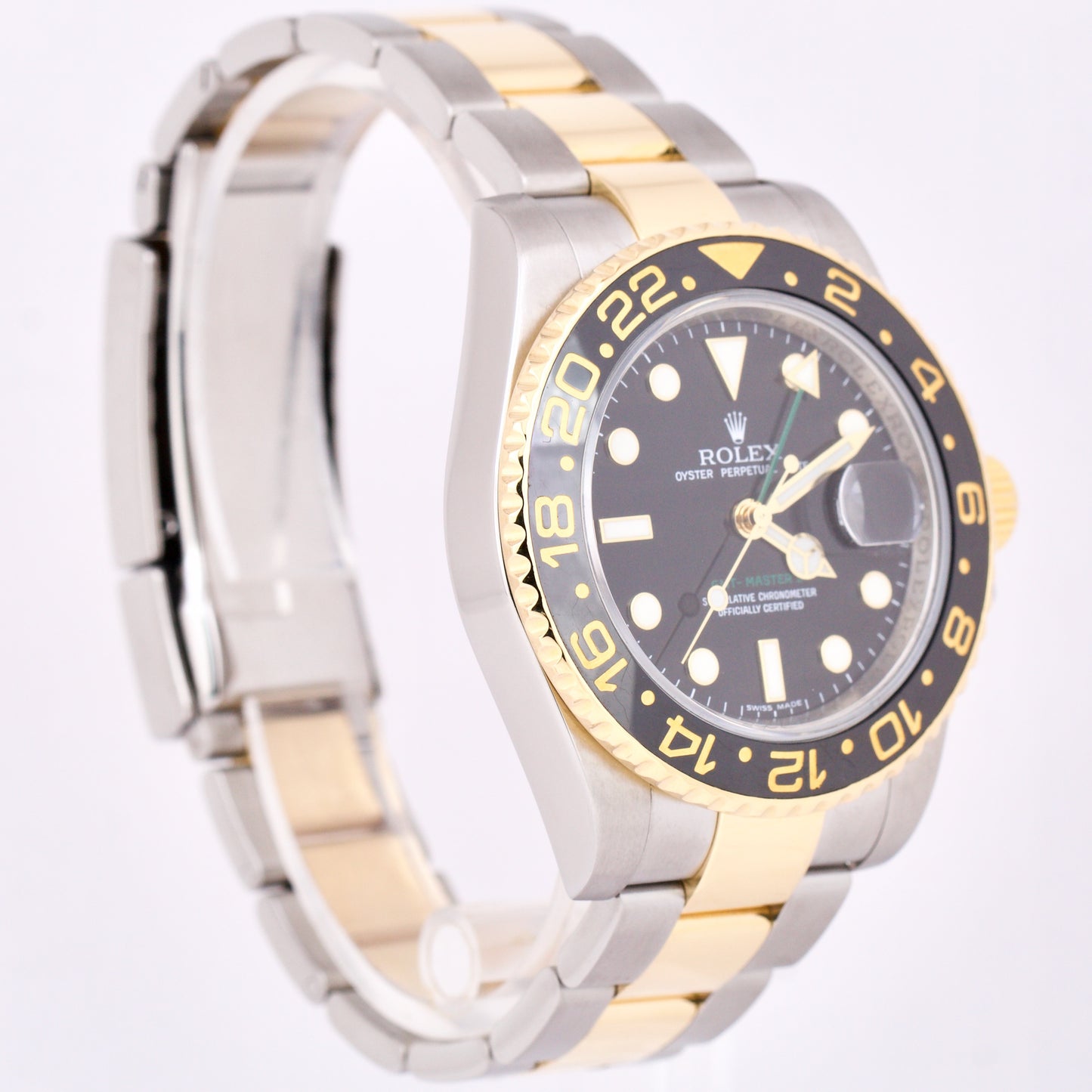 Rolex GMT-Master II 116713 Black Ceramic Two-Tone 18K Yellow Gold Stainless 40mm