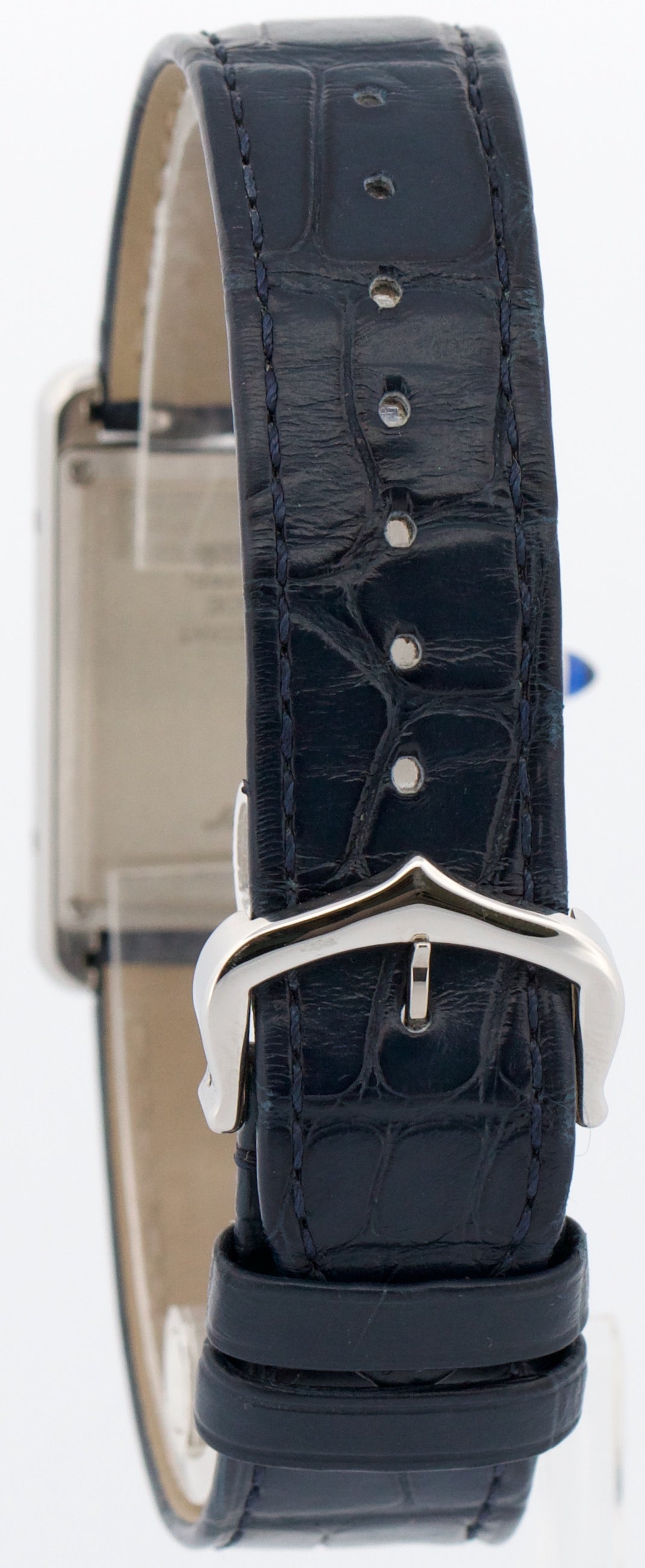 PAPERS Cartier Tank Must Large BLUE Quartz 33mm Steel Watch 4323 / WSTA0055 BOX