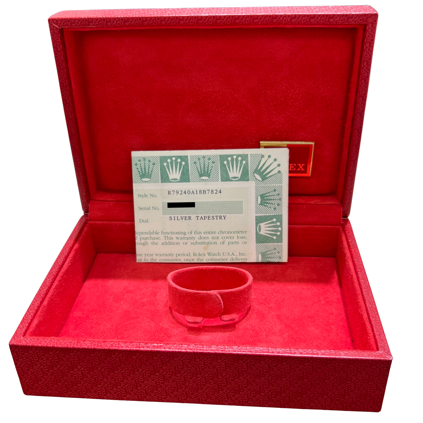 Ladies Rolex DateJust Silver TAPESTRY 26mm 79240 Stainless Steel Watch BOX