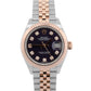 PAPERS Rolex DateJust Aubergine Purple 28mm Jubilee Rose Gold Watch 279171 BOX