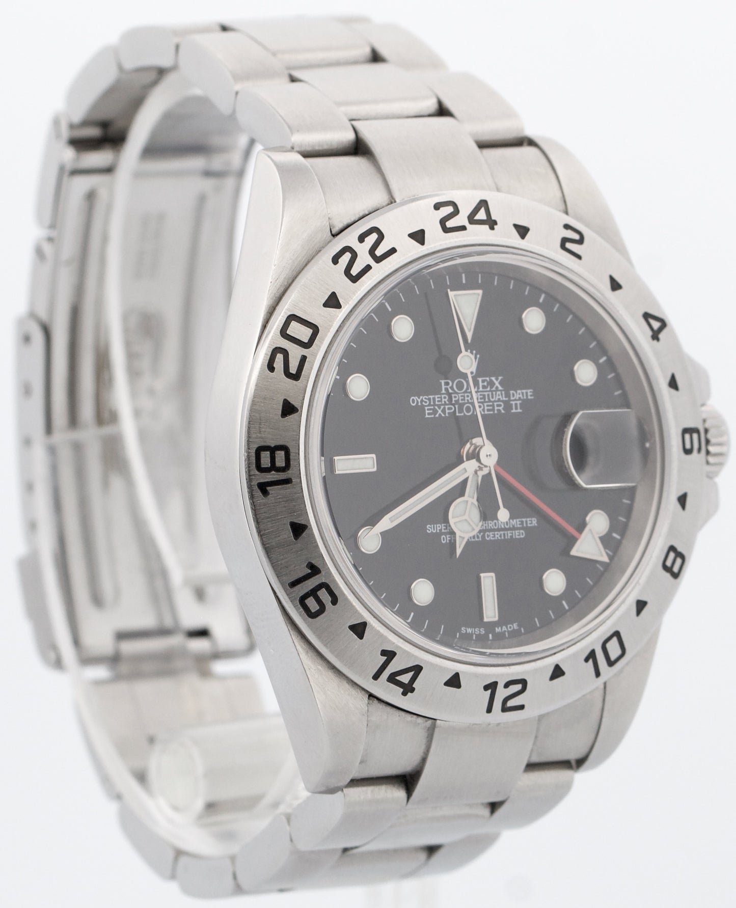 PAPERS Rolex Explorer II 40mm BLACK Stainless Steel NO-HOLES 16570 Watch BOX