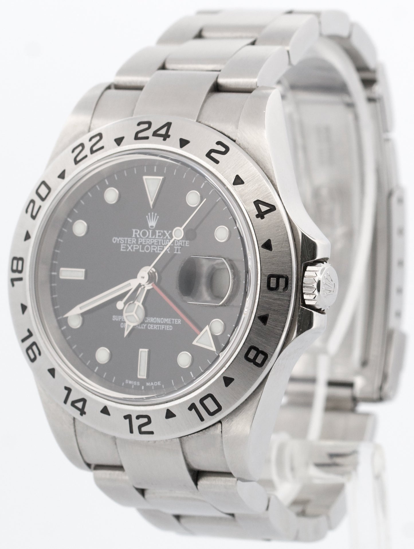 PAPERS Rolex Explorer II 40mm BLACK Stainless Steel NO-HOLES 16570 Watch BOX