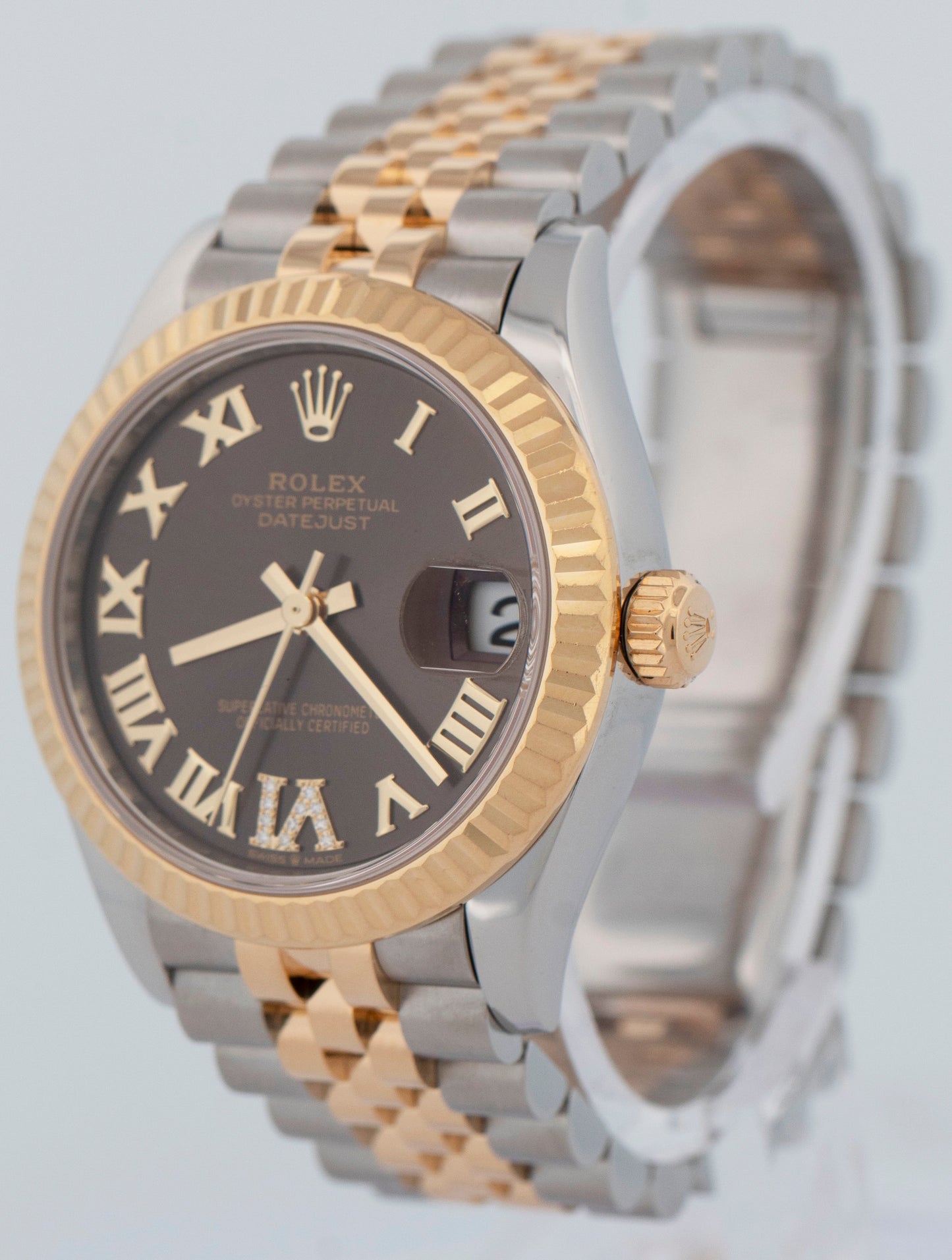 MINT Rolex Datejust 31 Two-Tone 18K Gold Steel DARK GRAY DIAMOND Jubilee 278273