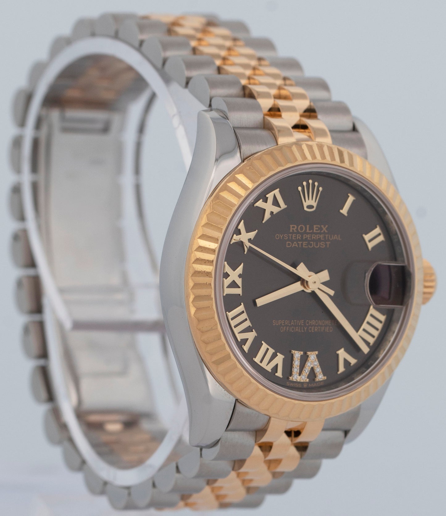 MINT Rolex Datejust 31 Two-Tone 18K Gold Steel DARK GRAY DIAMOND Jubilee 278273