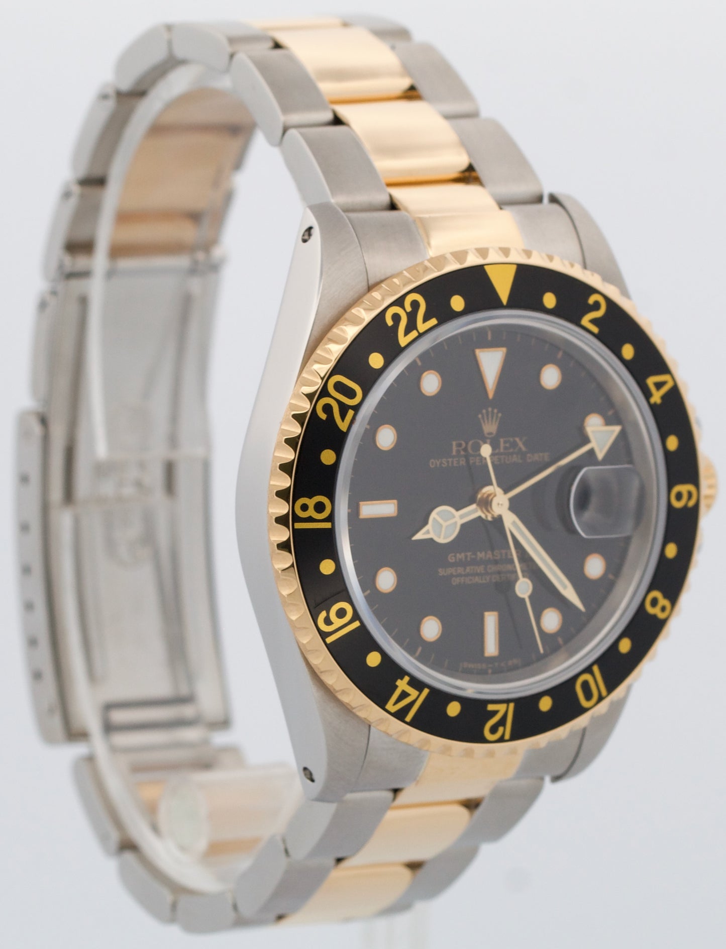 Rolex GMT-Master II BLACK 18K Yellow Gold Stainless Steel OYSTER 40mm 16713 BOX