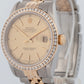 Rolex DateJust 36mm Champagne DIAMOND Bezel 18K Gold JUBILEE Steel Watch 16233