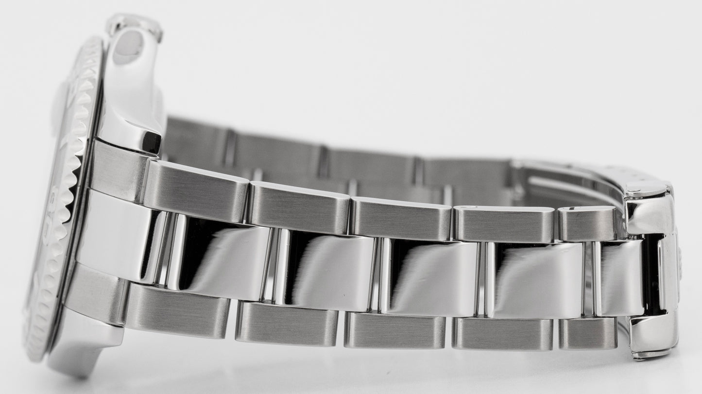 Rolex Yacht-Master Mid-Size PLATINUM Stainless Steel 35mm Oyster Watch 168622