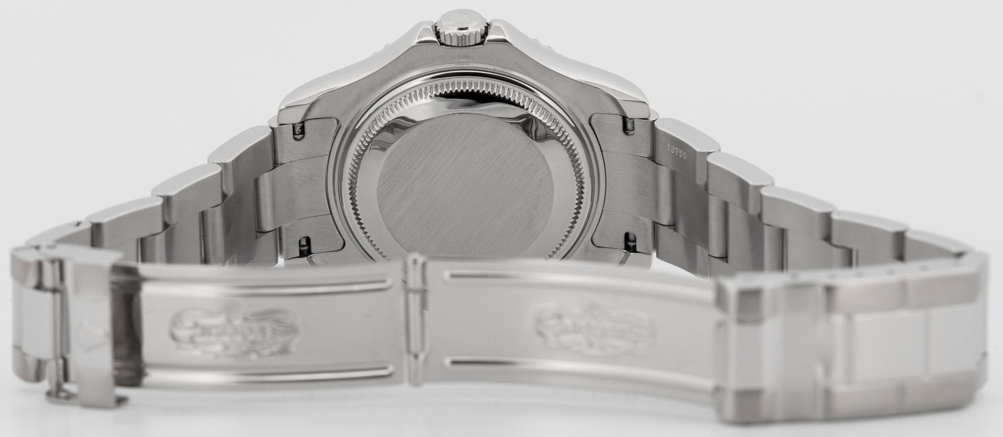 Rolex Yacht-Master Mid-Size PLATINUM Stainless Steel 35mm Oyster Watch 168622
