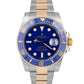 MINT Rolex Submariner Date Ceramic FLAT BLUE 18K Gold Steel 40mm Watch 116613 LB