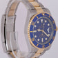 MINT Rolex Submariner Date Ceramic FLAT BLUE 18K Gold Steel 40mm Watch 116613 LB