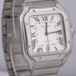 MINT Cartier Santos 39.8mm White Roman Automatic Stainless Steel 4072 WSSA0018