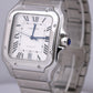 MINT Cartier Santos 39.8mm White Roman Automatic Stainless Steel 4072 WSSA0018