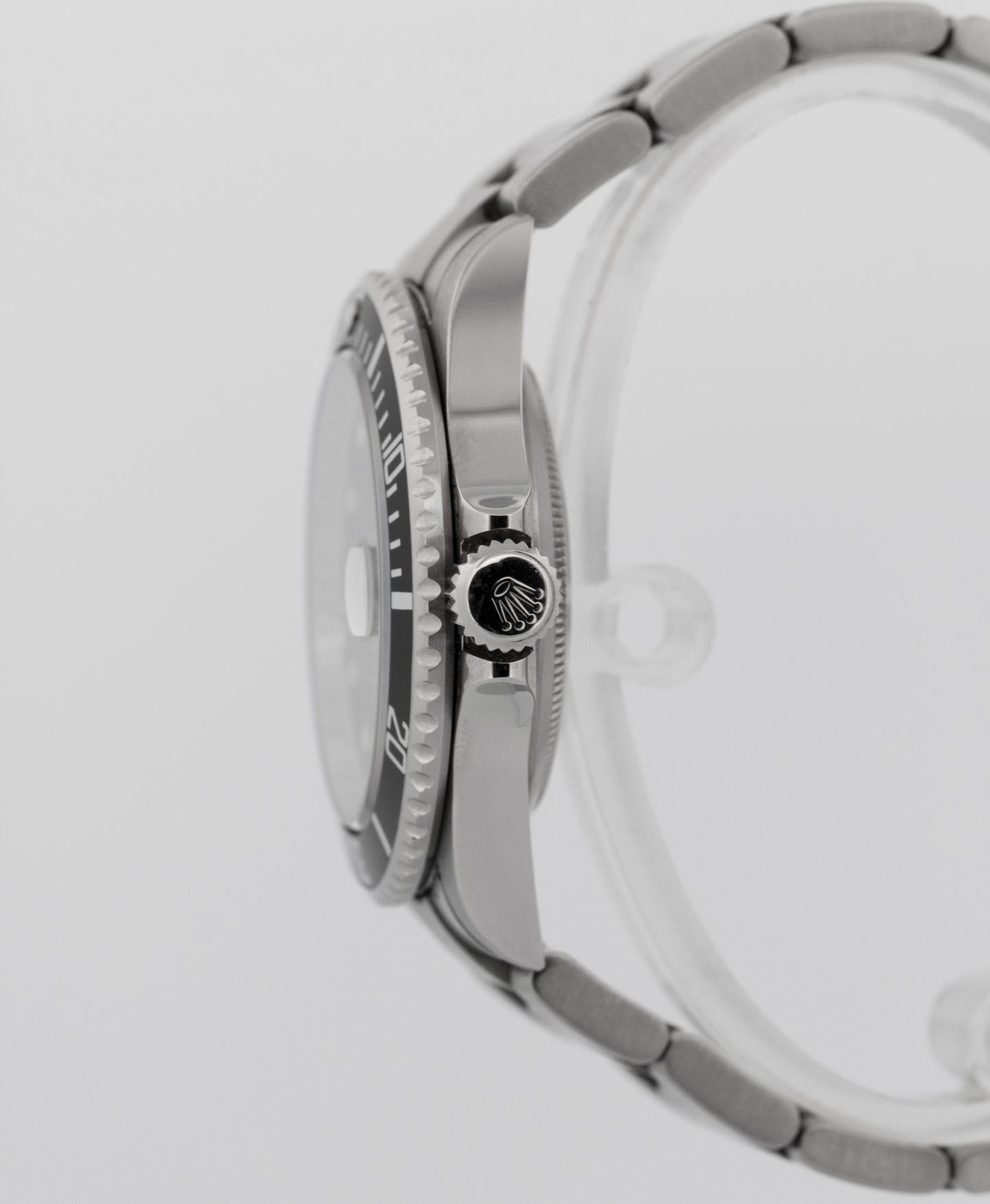 Rolex Submariner Date BLACK Stainless Steel REHAUT No-Holes 40mm Watch 16610