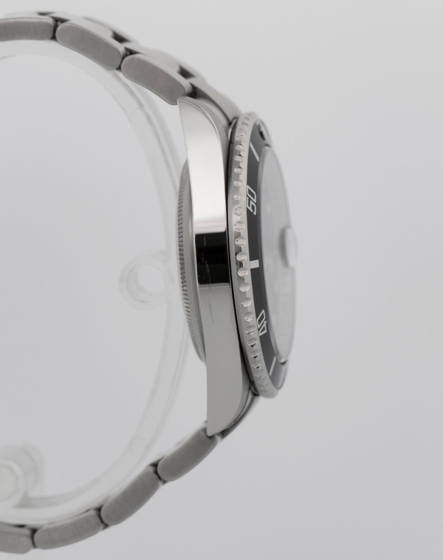 Rolex Submariner Date BLACK Stainless Steel REHAUT No-Holes 40mm Watch 16610