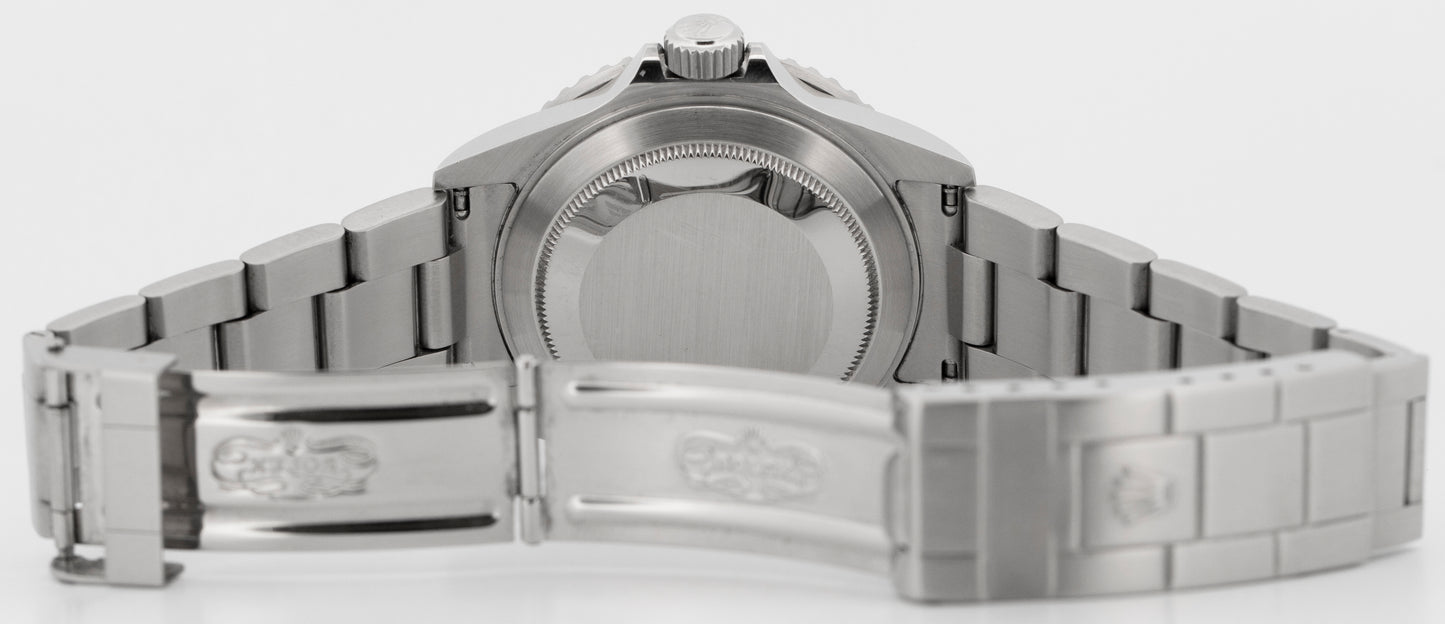 Rolex Submariner Date BLACK Stainless Steel REHAUT No-Holes 40mm Watch 16610