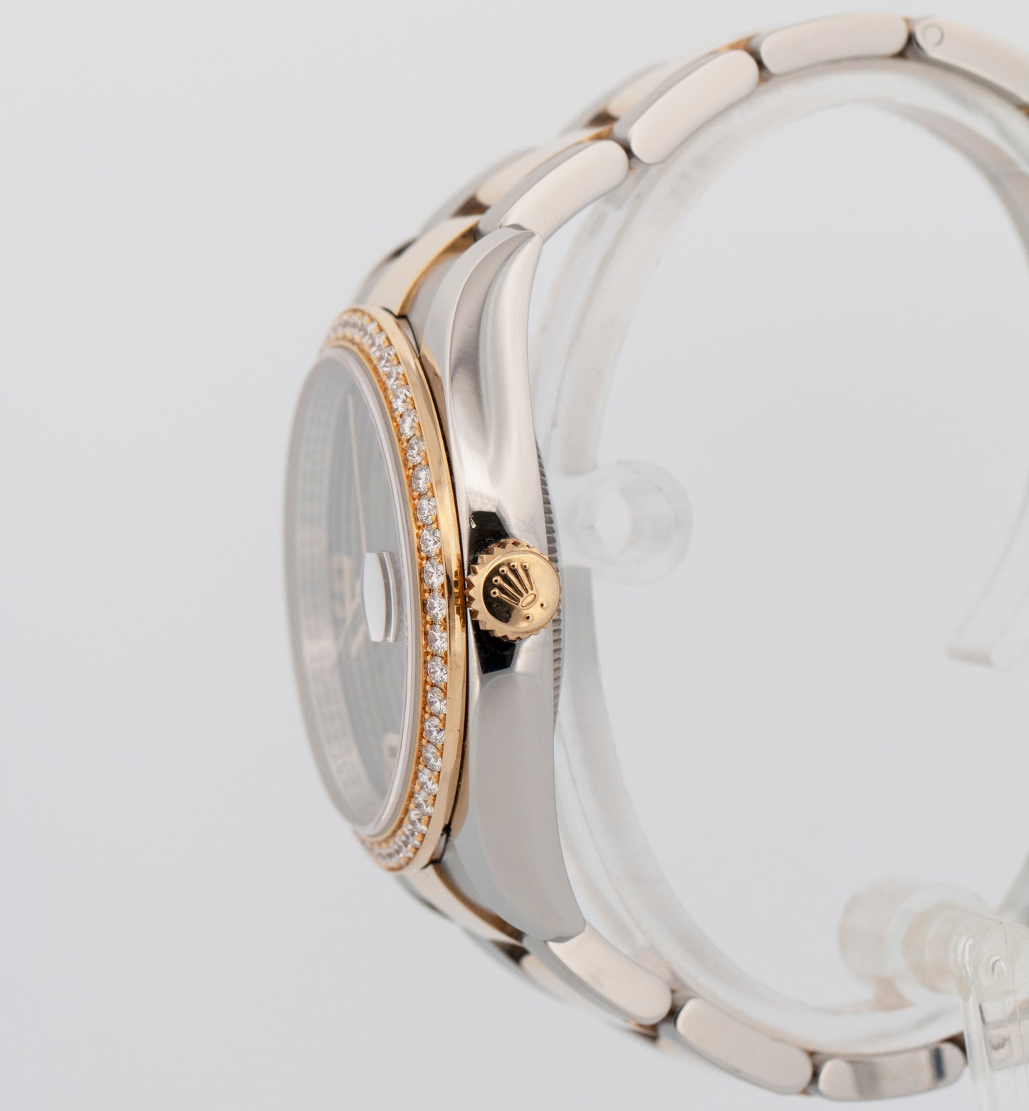 Rolex DateJust 36mm Bronze Floral DIAMOND Two-Tone 18K Yellow Gold 116243 BOX