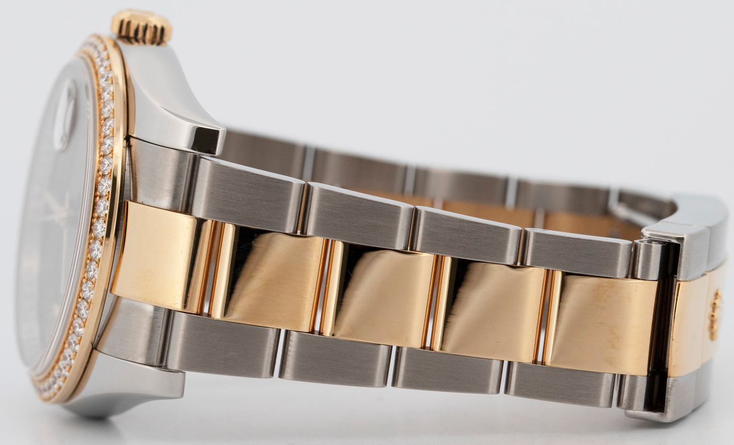 Rolex DateJust 36mm Bronze Floral DIAMOND Two-Tone 18K Yellow Gold 116243 BOX