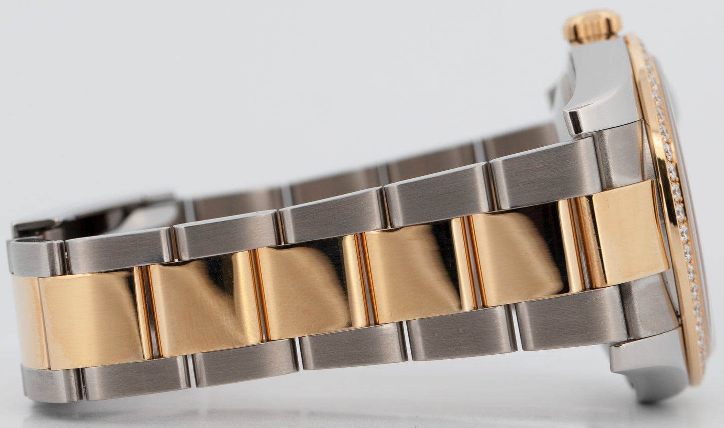 Rolex DateJust 36mm Bronze Floral DIAMOND Two-Tone 18K Yellow Gold 116243 BOX