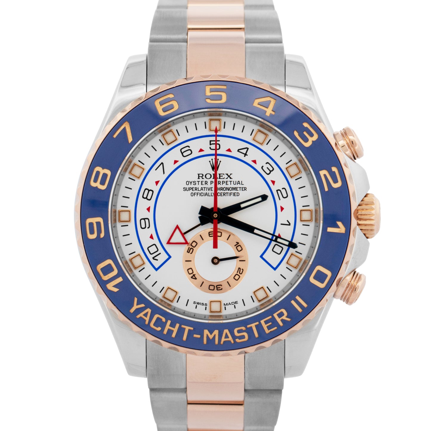 Rolex Yacht-Master II White Two-Tone Steel 18K Everose Gold 44mm Watch 116681