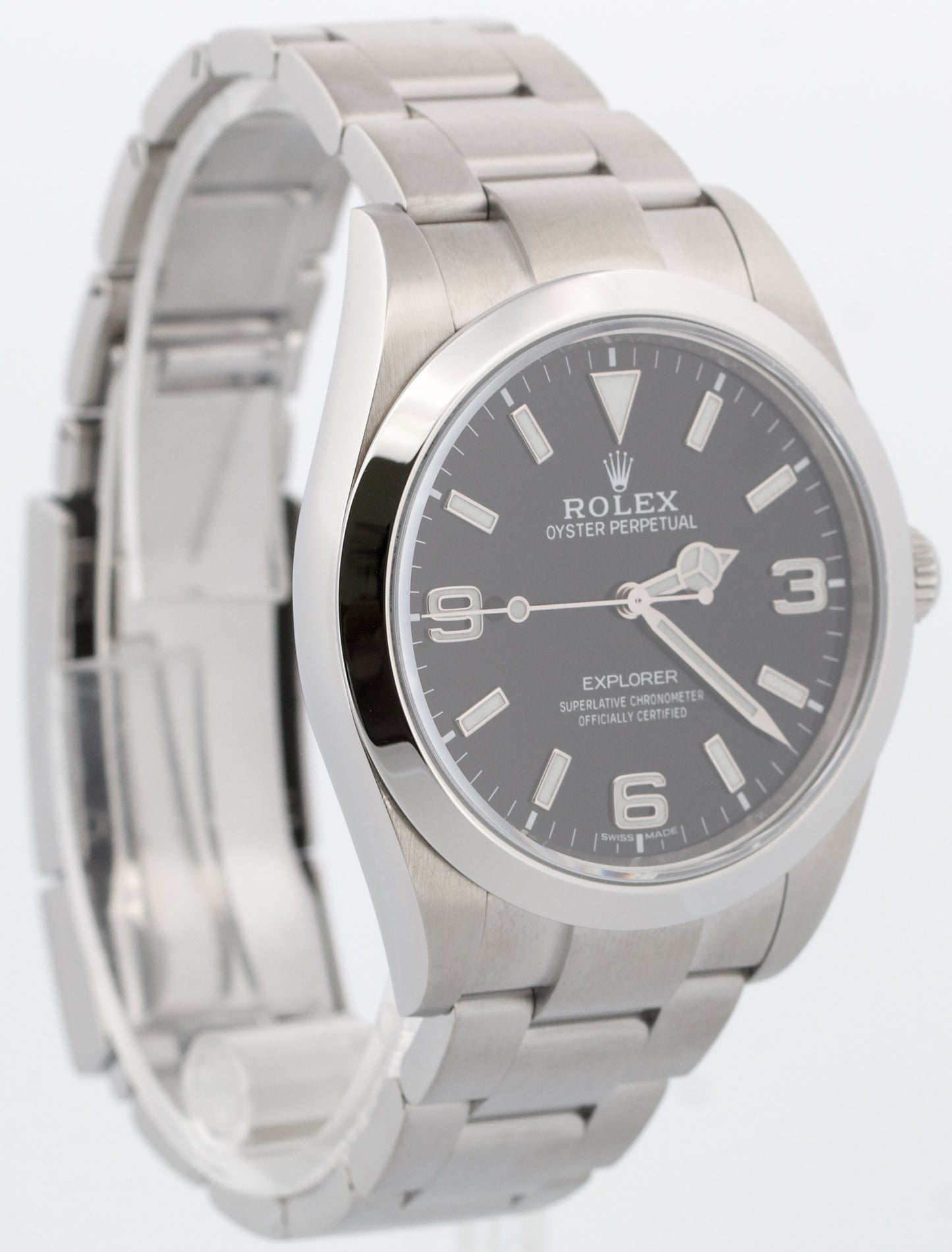 Rolex Explorer I BLACK Stainless Steel 39mm 3-6-9 MK2 Automatic Watch 214270