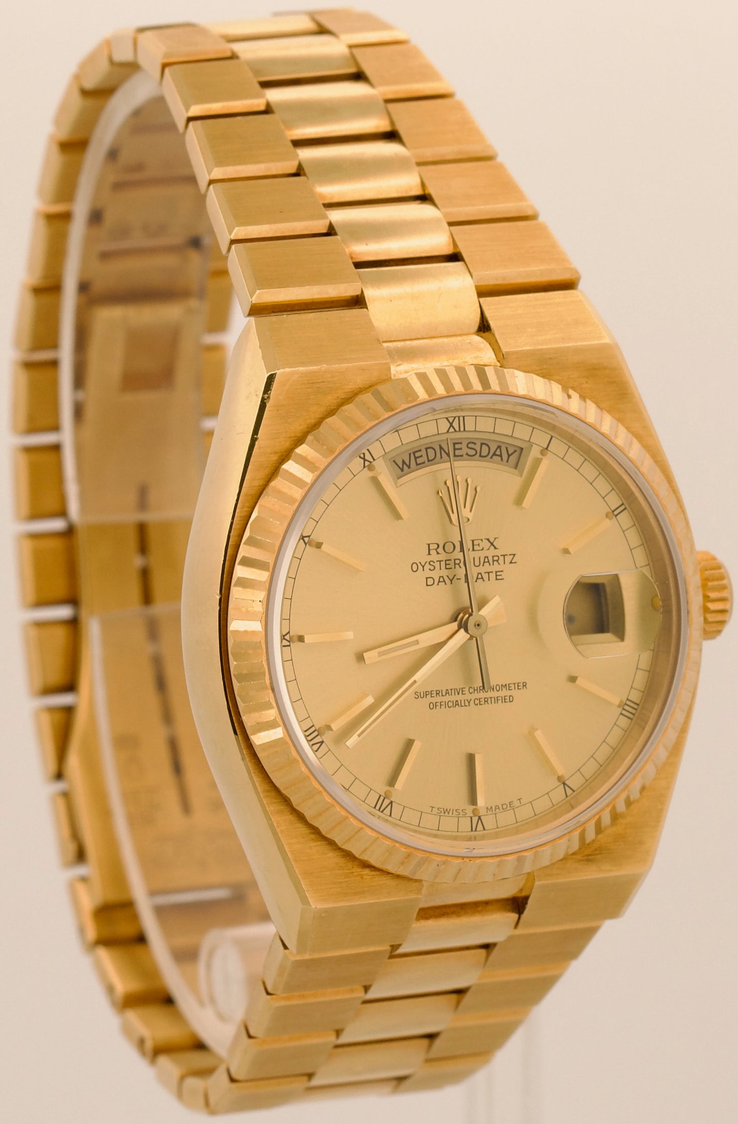 UNPOLISHED 2026 RSC Rolex OysterQuartz Day-Date CHAMPAGNE 36mm 18K Gold 19018
