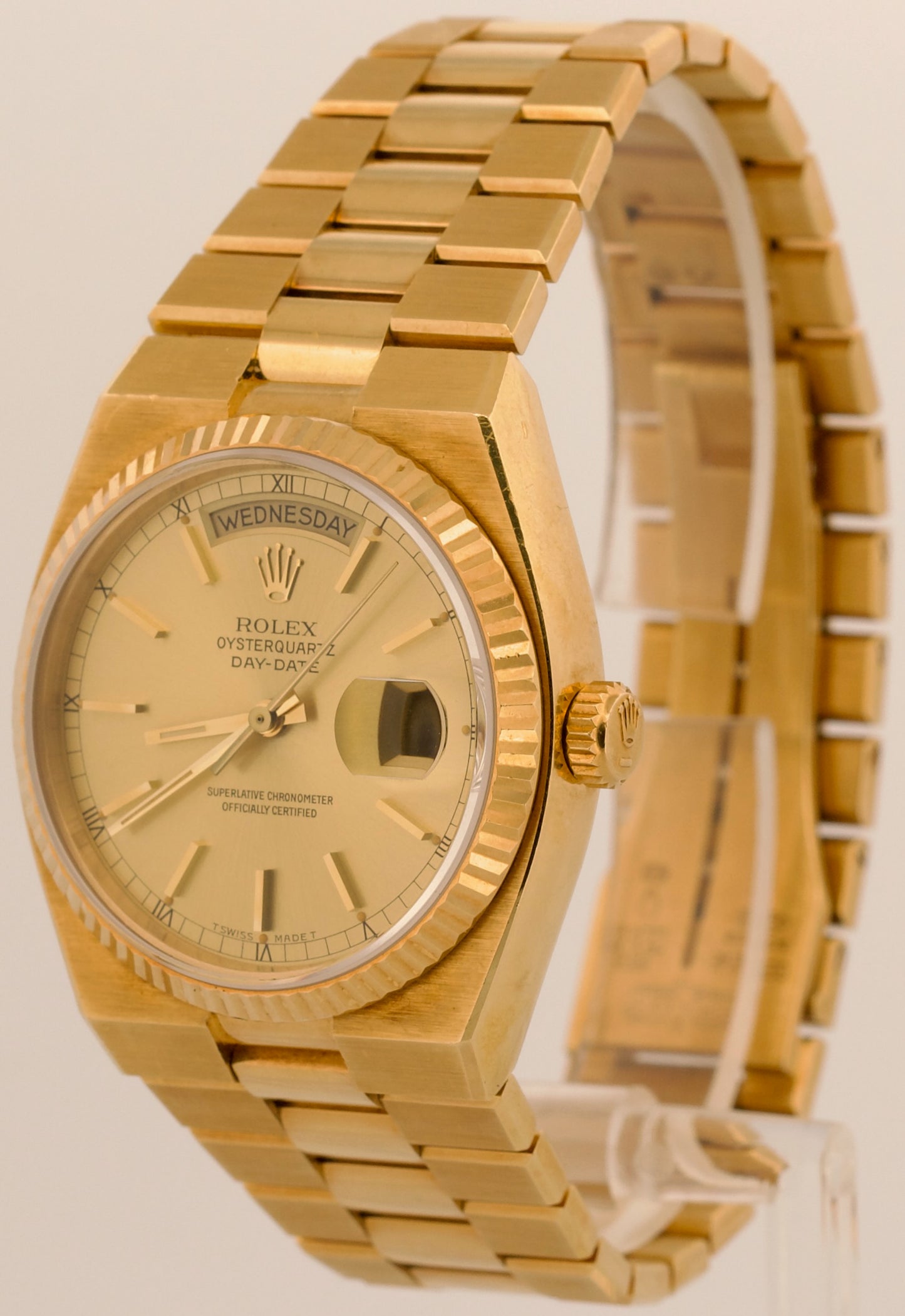 UNPOLISHED 2026 RSC Rolex OysterQuartz Day-Date CHAMPAGNE 36mm 18K Gold 19018
