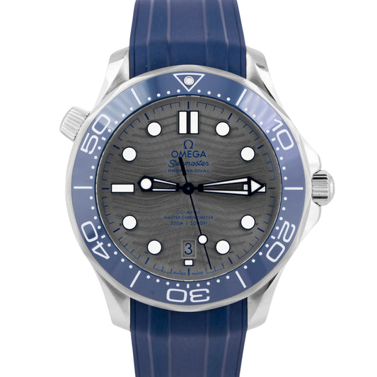 2021 PAPERS Omega Seamaster Diver 42mm BLUE GREY Steel 210.32.42.20.06.001 B+P