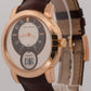 Harry Winston Midnight SILVER 18K Rose Gold Leather Steel 42mm MIDABD42RR001