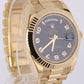 Rolex Day-Date President PAPERS 18k Yellow Gold Black Wave 41mm 218238 Watch BOX