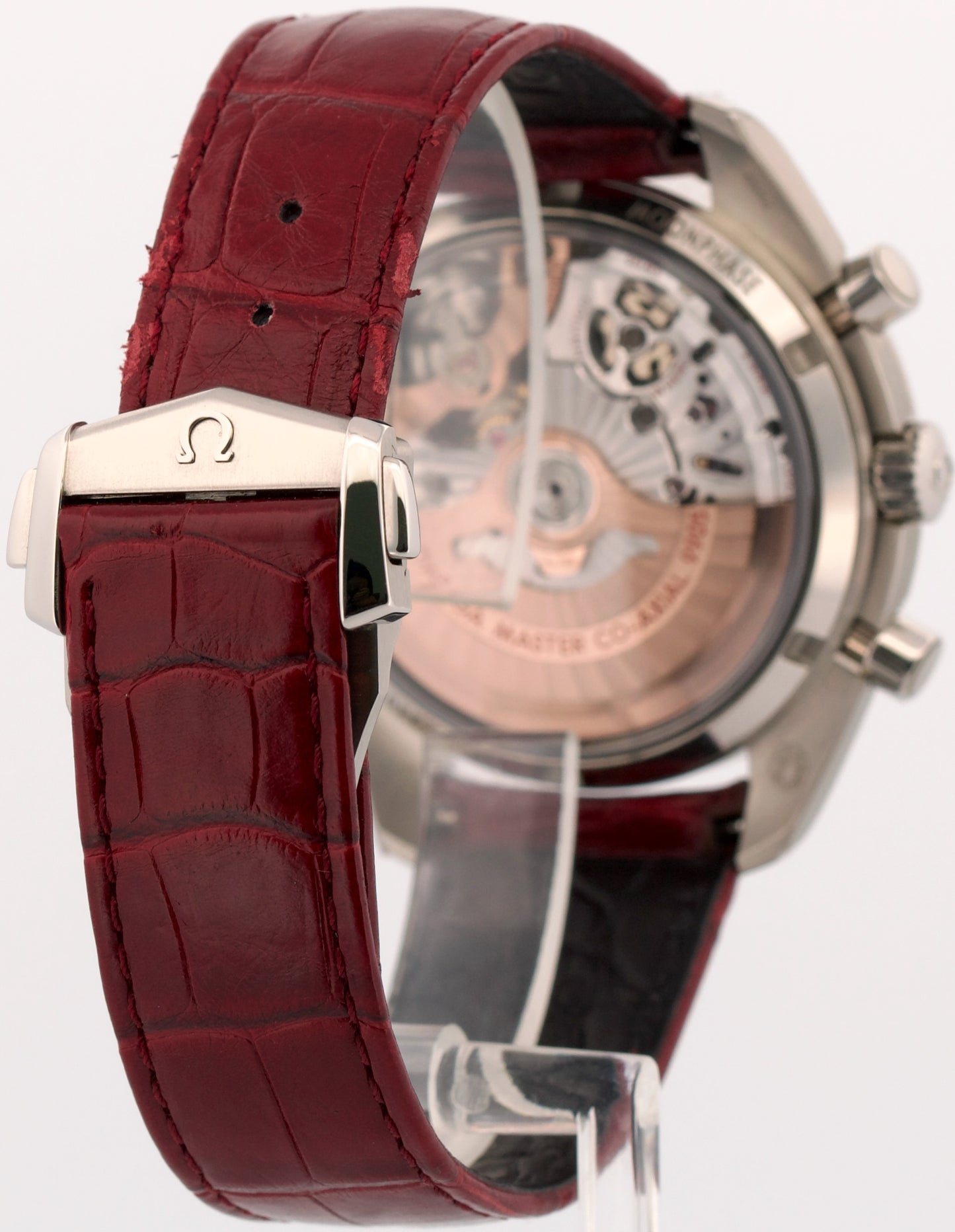 PAPERS Omega Speedmaster Moonphase PLATINUM RUBY 44mm 304.93.44.52.99.002 BOX