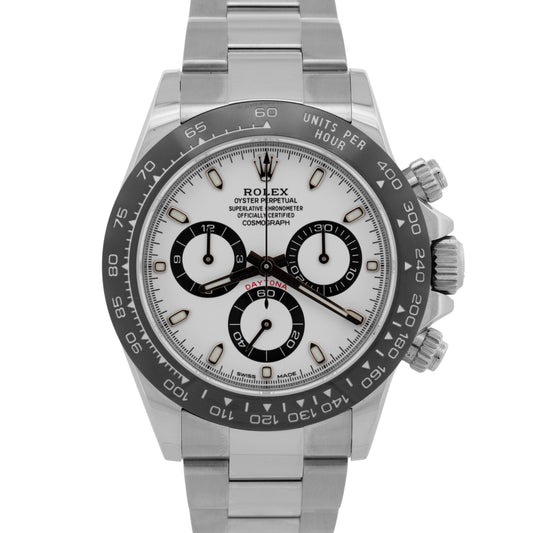 PAPERS Rolex Daytona PANDA White Ceramic Stainless Steel 40mm BOX 116500 LN
